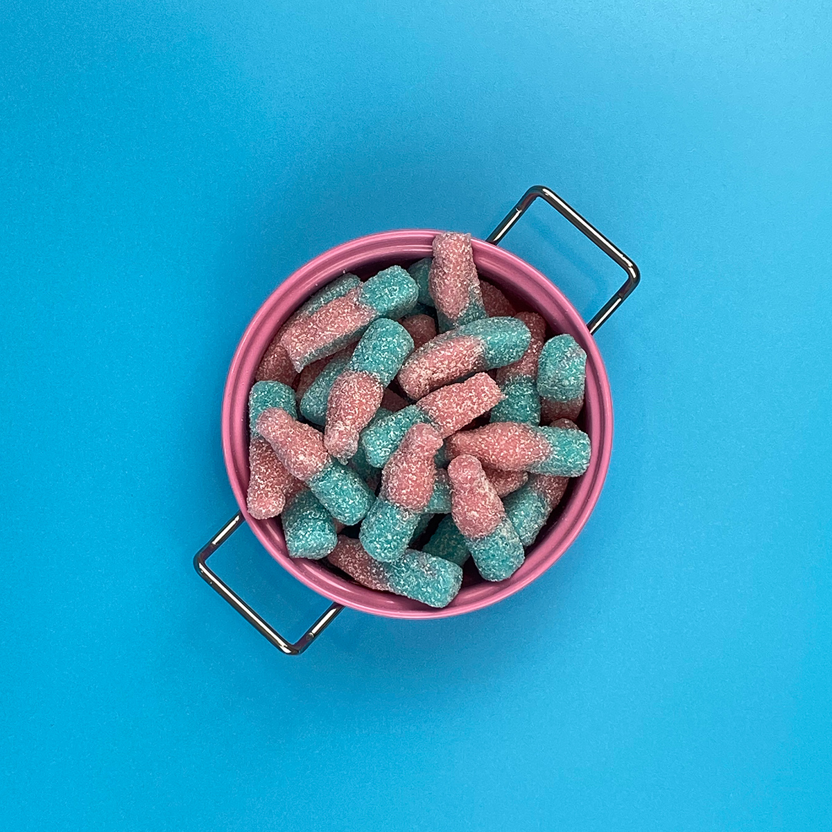 pink and blue bubblegum bottles